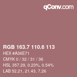 カラーコード: RGB 163.7 110.6 113 | qconv.com