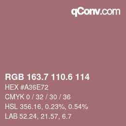 カラーコード: RGB 163.7 110.6 114 | qconv.com
