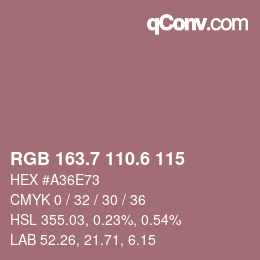 カラーコード: RGB 163.7 110.6 115 | qconv.com