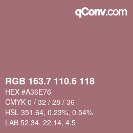 カラーコード: RGB 163.7 110.6 118 | qconv.com