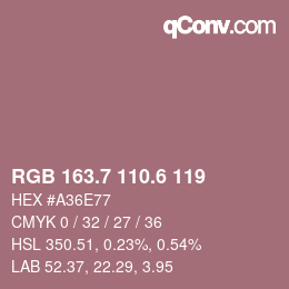 カラーコード: RGB 163.7 110.6 119 | qconv.com