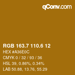 カラーコード: RGB 163.7 110.6 12 | qconv.com