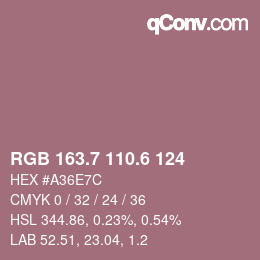 カラーコード: RGB 163.7 110.6 124 | qconv.com