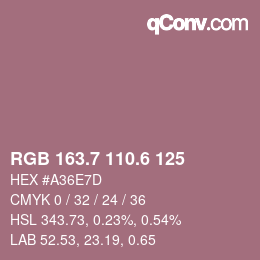 カラーコード: RGB 163.7 110.6 125 | qconv.com