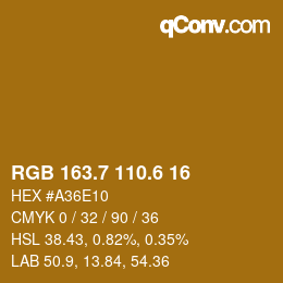 カラーコード: RGB 163.7 110.6 16 | qconv.com