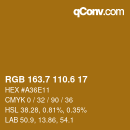 カラーコード: RGB 163.7 110.6 17 | qconv.com