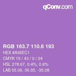 カラーコード: RGB 163.7 110.6 193 | qconv.com
