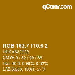 カラーコード: RGB 163.7 110.6 2 | qconv.com