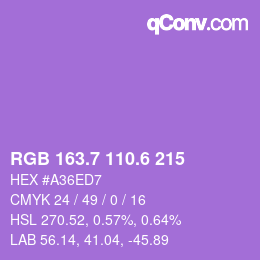 カラーコード: RGB 163.7 110.6 215 | qconv.com