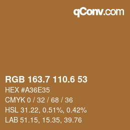 カラーコード: RGB 163.7 110.6 53 | qconv.com