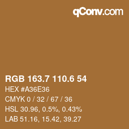 カラーコード: RGB 163.7 110.6 54 | qconv.com