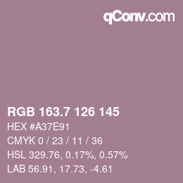 カラーコード: RGB 163.7 126 145 | qconv.com