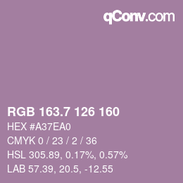 カラーコード: RGB 163.7 126 160 | qconv.com