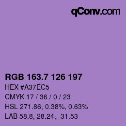 カラーコード: RGB 163.7 126 197 | qconv.com