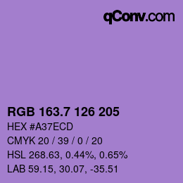 カラーコード: RGB 163.7 126 205 | qconv.com