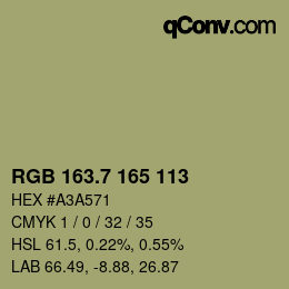 カラーコード: RGB 163.7 165 113 | qconv.com