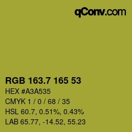 カラーコード: RGB 163.7 165 53 | qconv.com