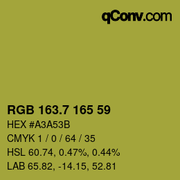 カラーコード: RGB 163.7 165 59 | qconv.com