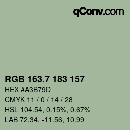 カラーコード: RGB 163.7 183 157 | qconv.com
