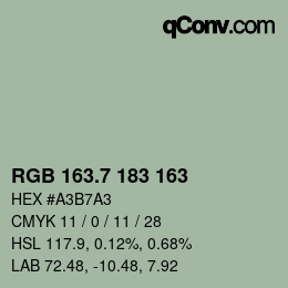 カラーコード: RGB 163.7 183 163 | qconv.com