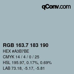 カラーコード: RGB 163.7 183 190 | qconv.com