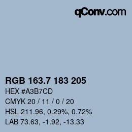 カラーコード: RGB 163.7 183 205 | qconv.com