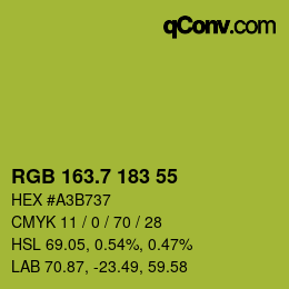 カラーコード: RGB 163.7 183 55 | qconv.com