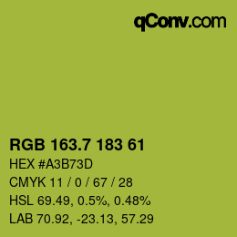 カラーコード: RGB 163.7 183 61 | qconv.com