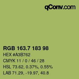 カラーコード: RGB 163.7 183 98 | qconv.com