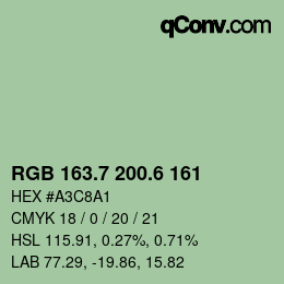 カラーコード: RGB 163.7 200.6 161 | qconv.com