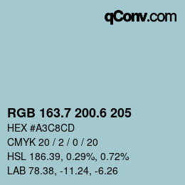 カラーコード: RGB 163.7 200.6 205 | qconv.com