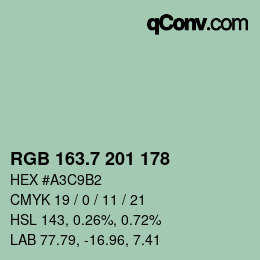 カラーコード: RGB 163.7 201 178 | qconv.com
