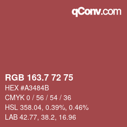 カラーコード: RGB 163.7 72 75 | qconv.com