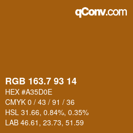 カラーコード: RGB 163.7 93 14 | qconv.com