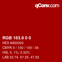 カラーコード: RGB 163.9 0 0 | qconv.com