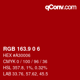 カラーコード: RGB 163.9 0 6 | qconv.com