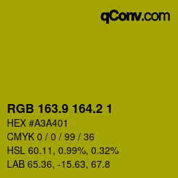 カラーコード: RGB 163.9 164.2 1 | qconv.com