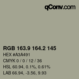 Color code: RGB 163.9 164.2 145 | qconv.com