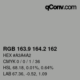 Código de color: RGB 163.9 164.2 162 | qconv.com