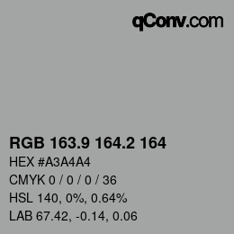 Color code: RGB 163.9 164.2 164 | qconv.com
