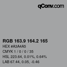 Color code: RGB 163.9 164.2 165 | qconv.com