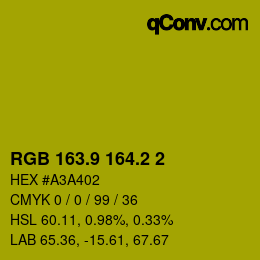 カラーコード: RGB 163.9 164.2 2 | qconv.com