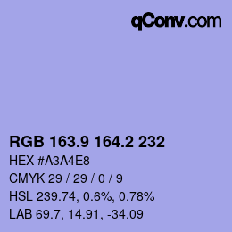 Color code: RGB 163.9 164.2 232 | qconv.com