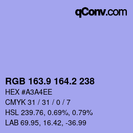 Color code: RGB 163.9 164.2 238 | qconv.com
