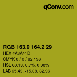カラーコード: RGB 163.9 164.2 29 | qconv.com