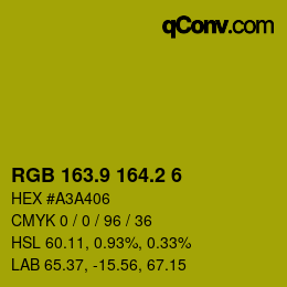 カラーコード: RGB 163.9 164.2 6 | qconv.com