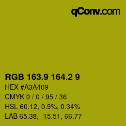 カラーコード: RGB 163.9 164.2 9 | qconv.com