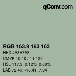 カラーコード: RGB 163.9 183 163 | qconv.com
