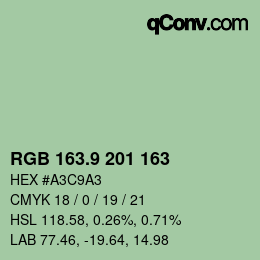 カラーコード: RGB 163.9 201 163 | qconv.com