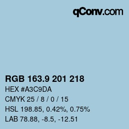 カラーコード: RGB 163.9 201 218 | qconv.com
